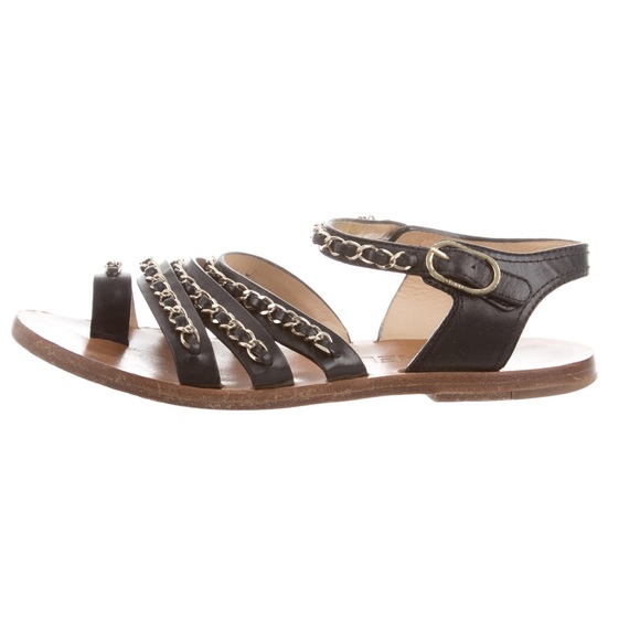 Chanel Multistrap Chain-Link Sandals - Picture 3 of 5